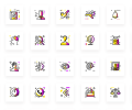 Gradientify Icons 免费SVG 渐层图片集，可自订颜色打包500 种图案