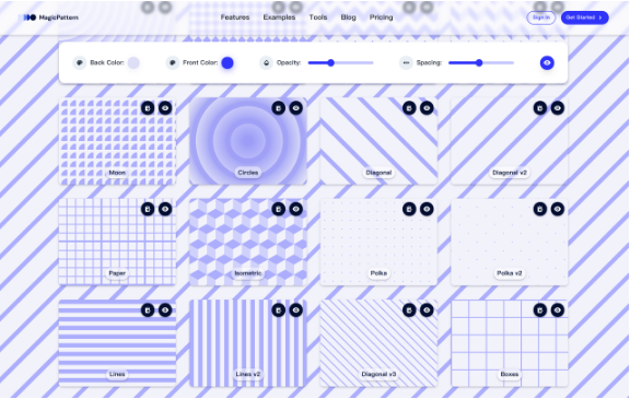 CSS Background Patterns 免费背景图产生器，可建立纯CSS 背景素材