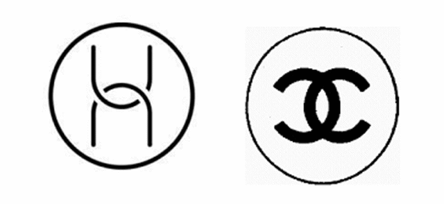 华为的商标（左）和香奈儿的商标（右）