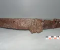 生锈的军刀，可能由中世纪的土耳其海盗使用，在希腊出土
