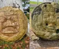 在墨西哥发现的奥尔梅克柔术师的双“脾气暴躁的嘴”浮雕
