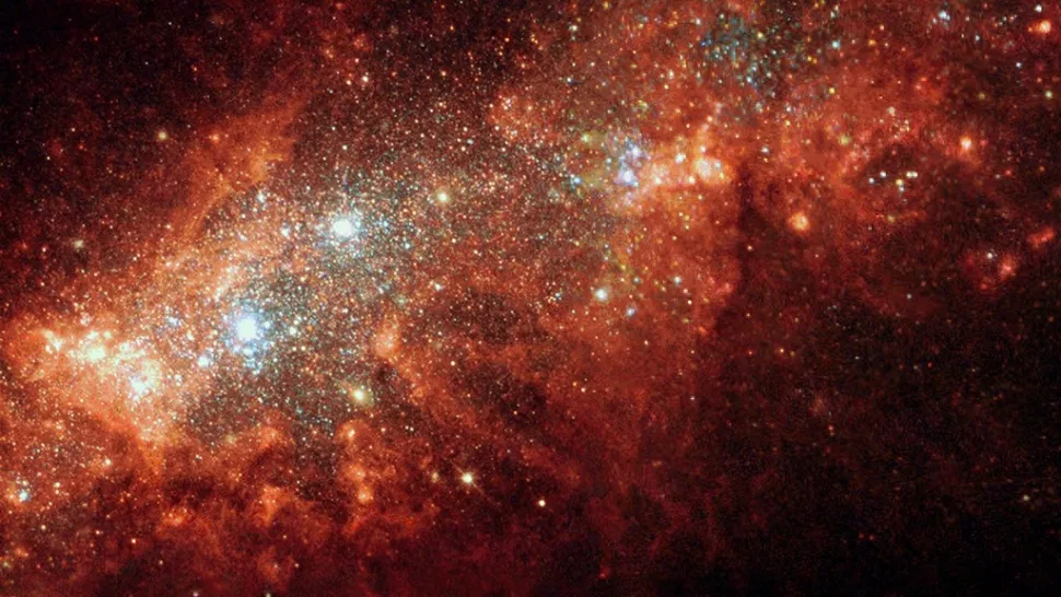 附近的星系诞生了数百万颗恒星（图片来源：ESA）