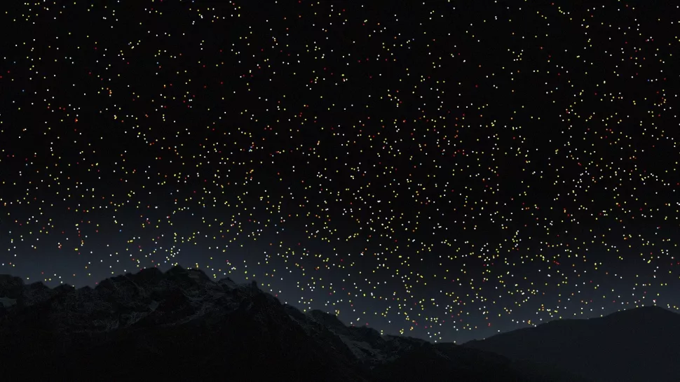 大约 120 亿年后可以看到红移类星体。（图片来源：VISUALIZATION BY B. MÉNARD & N. SHTARKMAN）