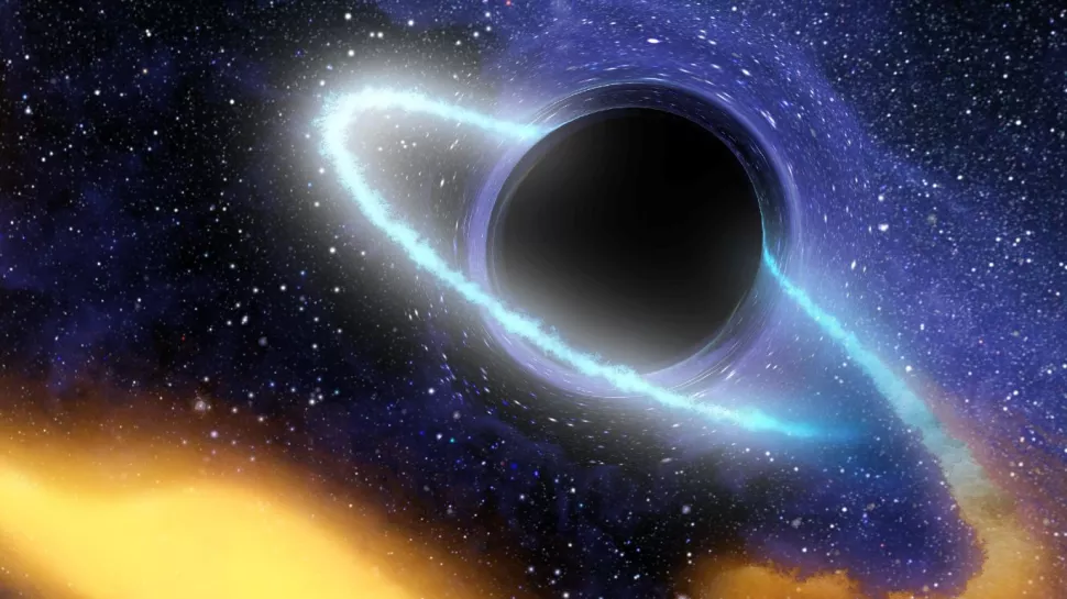 星系中心的超大质量黑洞示意图。 （图片来源：NASA/JPL-Caltech）